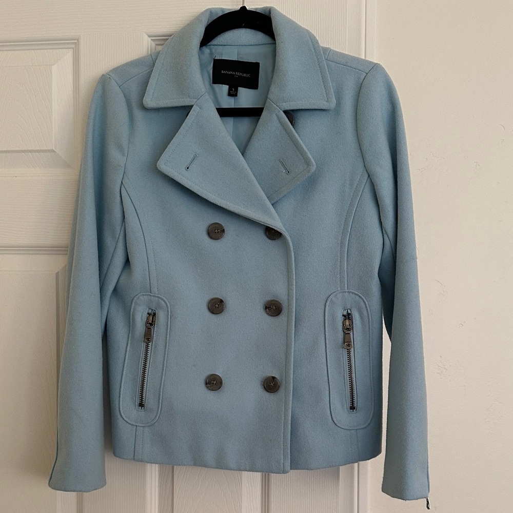 Banana Republic Light Blue Pea Coat